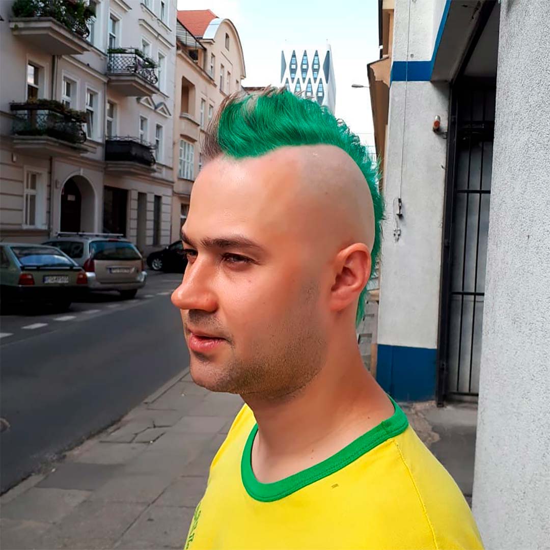 Мужские прически с зелеными волосами