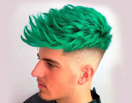 Андеркат мужской с зелеными волосами