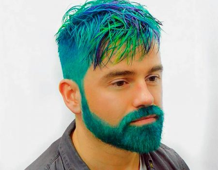 Окрашивание сине зеленые волосы мужские