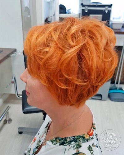 Медово-рыжий цвет волос фото клиентки
