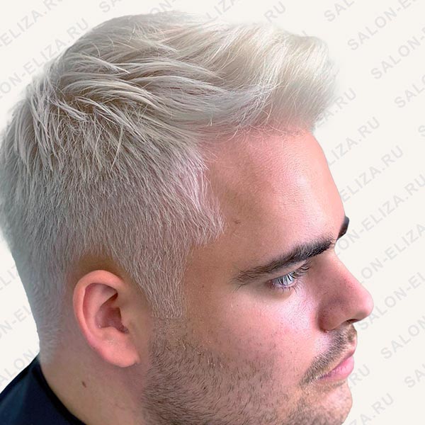 Окрашивание волос в белый цвет парню