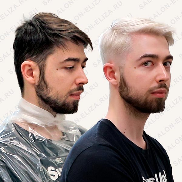 До и после мужского окрашивания волос