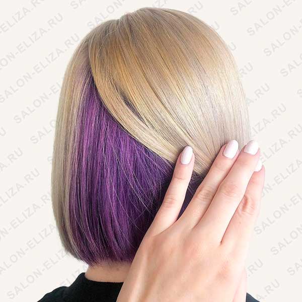 Скрытое окрашивание волос фиолетовый