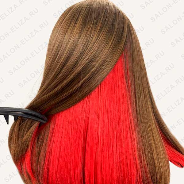 Скрытое окрашивание волос красный