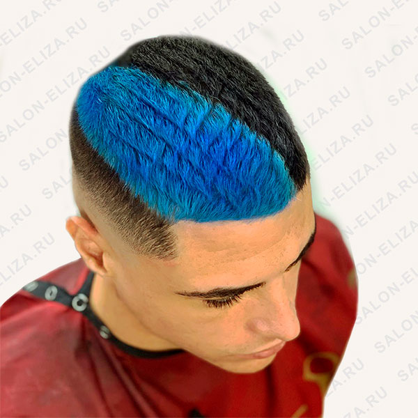 Полуночный мужской цвет волос (очень темный) синий