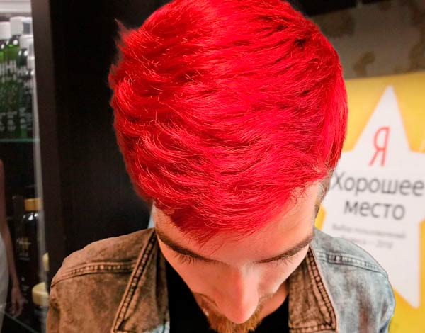 Мужские волосы покрашенные в красный цвет