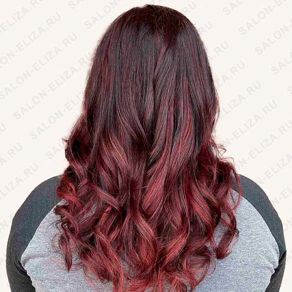 Популярное красное омбре для волос