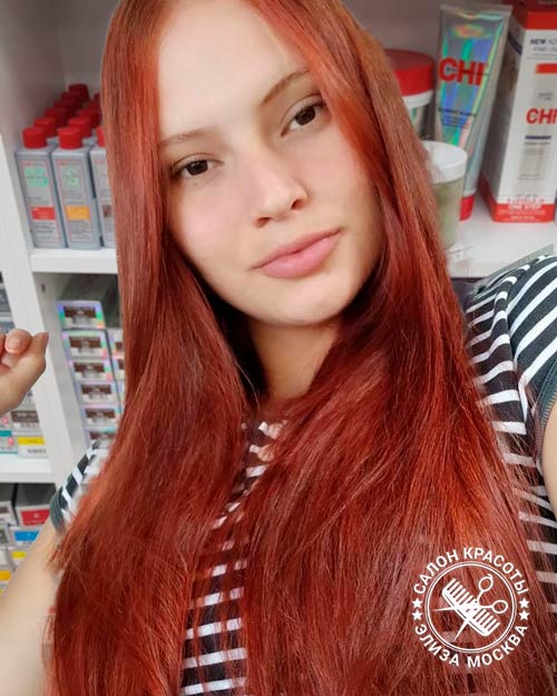 Рыжие волосы с оттенками красного