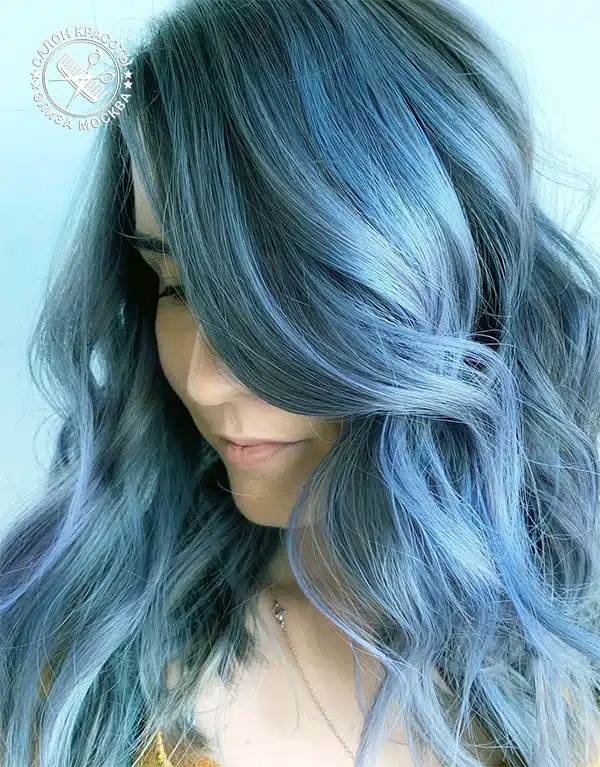 Джинсовый синий цвет волос